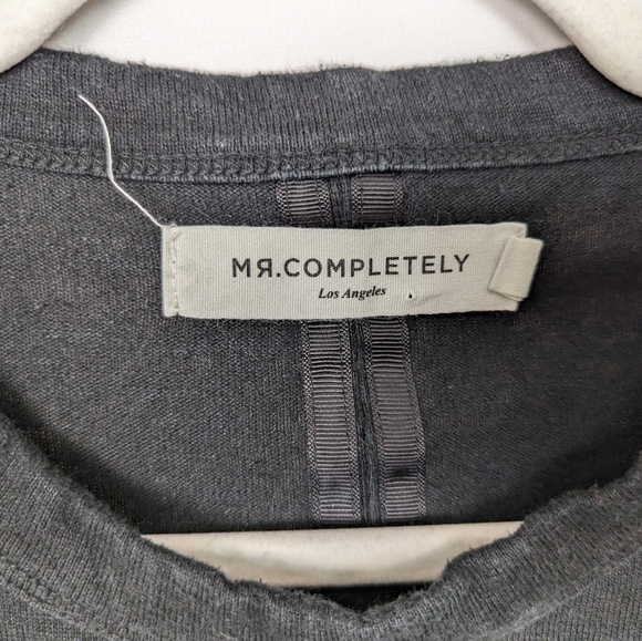 Mr Completely sz XL Reversible Front Crewneck Pullover Sweater Sweatshirt Black - Picture 13 of 14